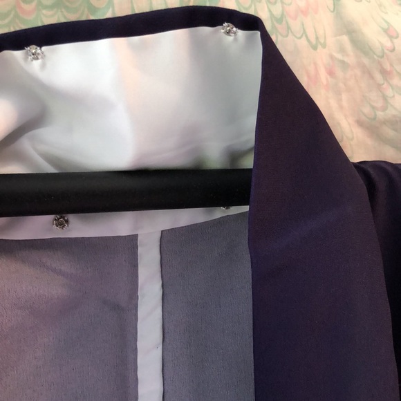 Vintage navy polyester kimono with small print detail - Picture 10 of 10